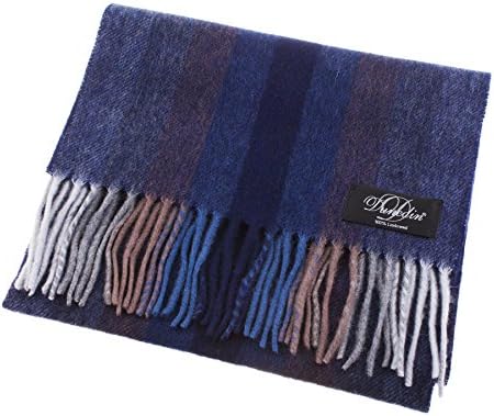 Dunedin 100% Lambswool Unisex Scottish Tartan Multicolor Scarf Navy Graded Stripe (One Size)
