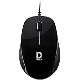 D SELECT Wired Mouse DS112-Black with USB Type C Connector, 1200DPi, Lightweight | Marketed by Dell