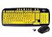 Produktbild Geemarc Kbs_Wireless_YELBK_GE Funk-Tastatur mit Großer Schrift und Maus (Schwarz auf Gelb) USB 2.0 mit Windows XP;Vista,7 Kompatibel - Plug&Play (deutsche Version)