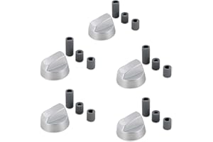 N2 ELECTROITALY, Set di manopole universali Ø 42 mm Manopole girevoli con adattatori da 6 mm e 8 mm Manopole rotanti per quasi tutti i tipi di forni, fornelli e piani cottura