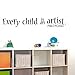 Produktbild JEDES Kind ist ein Künstler Pablo Picasso Spruch Wand Aufkleber Vinyl inspirierende Schriftzug Worte muarl Kid Room Decor, Vinyl, schwarz, 3"x22"