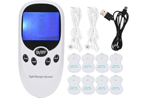 YOBOAMIC Dual Channel Tens Machine for Pain Relief, EMS Tens Unit Muscle Stimulator, Digital Electronic Massager with 6 Massage Modes & 8 Pads Replacement, Tens Machine for Back Neck Muscle Joint Pain