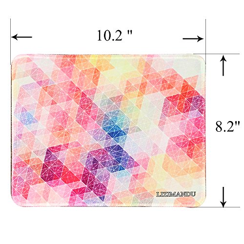 Gaming Mauspad(260 x 210 x 4 mm) ,Lizimandu Silent Designer Mousemat /Standard Size Anti-Rutsch-Gummi-Basis Mauspad(Geometrische Farbe/Geometric Color) - 2