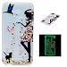 Produktbild ASUS Zenfone 3 Max ZC520TL Luminous Hülle,Lonchee Relief Bunte Muster Intarsien Diamanten Leuchtend Luminous Noctilucent Handyhülle Weich TPU Handy Hülle Schutzhülle Etui mit Nachtleuchtende Funktion Hülle TPU Silikon Rückschale Silicon Cover Tasche Case Durchsichtig Transparent Etui Cover Protective Shell Soft Schutzhülle Telefon Kasten für ASUS Zenfone 3 Max ZC520TL –Frau und Katze