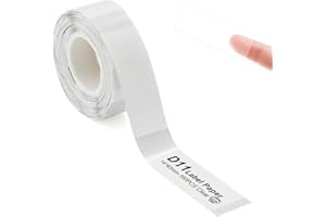 YULINCA Label Maker Tape for D11/D110/D101 Printer, 1 Roll Waterproof Adhesive Labeling Refill Paper for Niimbot D11 Serises Printer, 14 x 40 mm (Transparent)