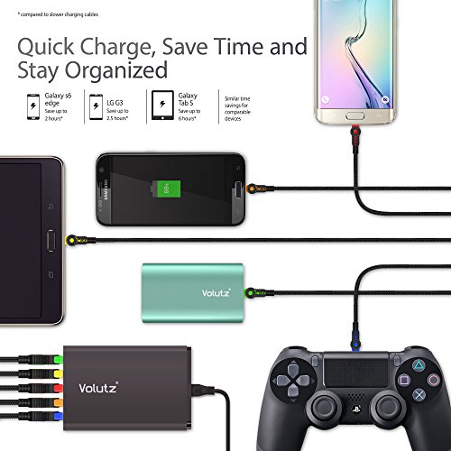 Volutz Micro USB Kabel, 5er Pack (3m, 2m, 3x 1m), nylonummanteltes Ladekabel, Quick Charge & Sync für Android Geräte, Samsung, Huawei, HTC, Sony u.v.m. – Equilibrium Serie - 6