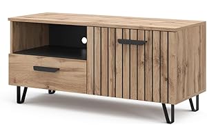 Vicco Lowboard "Amber", Brązowy/Brązowy, 100.2 x 48.5 cm z szufladą i drzwiczkami