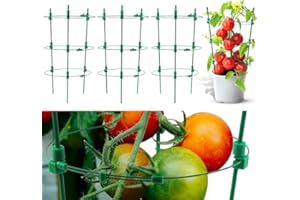 GENERIC CHEOAR 45cm-4 Pack Adjustable Tomato Cages, 3 Adjustable Rings Tomato Plant Support Garden Tomato Trellis, Cucumbers, Vegetables, Flowers, Roses & Climbing VinesIndoor Gardening Planting