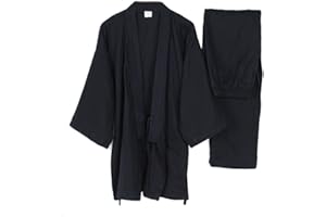 FANCY PUMPKIN Men's Japanese Style Robes Kimono Pajamas Suit Meditation Set