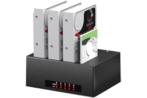 ISHEEP Hard Drive Duplicator, 4 Bay HDD/SSD Copier, USB 3.0 (5Gbps) to SATA III HDD/SSD Docking Station.K3084C