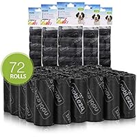Nobleza - 1080 Conde Bolsas de Caca Perro Bolsas para excrementos de Perros Pack de 72 Rollos. Negro
