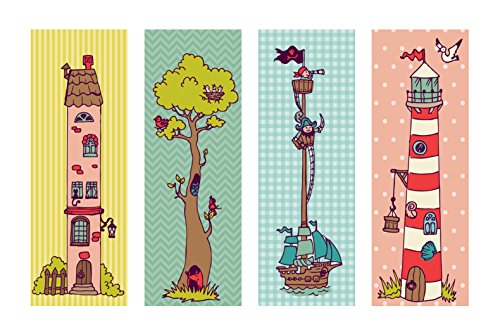 Lesezeichen Set 4-teilig, 4 Lesezeichen, Lesezeichen Kinder, Kinderlesezeichen Pappe - 2