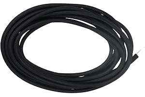 RtottiM Cavo di alimentazione a 2 fili, in plastica rivestita in tessuto, 0,75 mm², nero, cavo di alimentazione da 5 m, per articoli elettrici, fai da te, accessori per lampadari