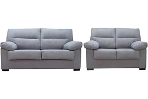 SHIITO | Modelo Kingston - Set con Sofá de 3 Plazas + Sofá de 2 Plazas | Comodidad y Relajación Superior | Color Gris Marengo