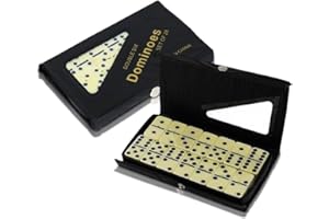 ORCHIDS Double Six Dominoes Set of 28 Classic Domino Tiles with Random Color PVC Carry Case, Durable and Portable Travel Game for Adults and Kids