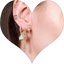 Piccoli orecchini a cerchio larghi per donne e ragazze, in oro 14 carati, con zirconia cubica, taglio quadrato, ipoallergenici, idea regalo, Cristallo, Zirconia cubica