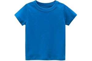 DCUTERQ bebé niños niñas básico Acogedor algodón Camisetas Tops Unisex niños Manga Corta Cuello Redondo Verano Camisetas