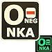 Produktbild Glow Dark ONEG O- NKA Blutgruppen No Known Allergies Taktisch Tactical Morale PVC Gummi Fastener Aufnäher Patch