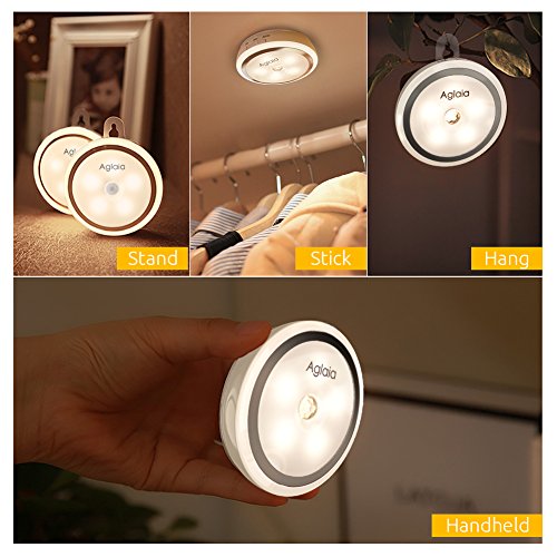 confronta il prezzo Aglaia Lampada da Parete con Sensore di Movimento, Luce per Armadio 5 LED Ricaricabile con 2 Modalità d'Illuminazione, Lampade per Scale, Corridoio, Guardaroba, ecc. (I) miglior prezzo