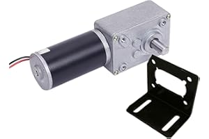 Aocet Motor DC 12V 24V con Reductora Motor Electrico Pequeño con Engranaje de Metal, 5/10/15/28/50/80/108/160rpm, Ideal para Entusiastas de la Mecánica (Color : 24V-with Bracket, Tamaño : 5rpm)