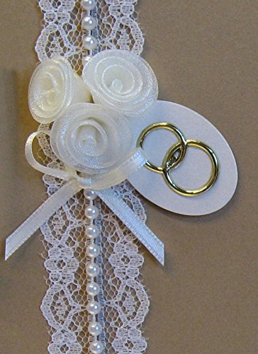 Gästebuch zur Hochzeit mit Namen Vintage natur 11038 mit echter Spitze - 2