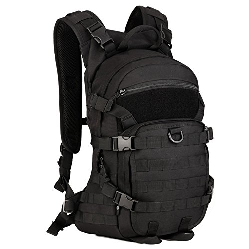 Preisvergleich Produktbild Selighting Taktischer Rucksack Wasserdicht Militär Rucksack Molle Wanderrucksack 25L mit Abnehmbare Bauchtasche (Schwarz 25L)