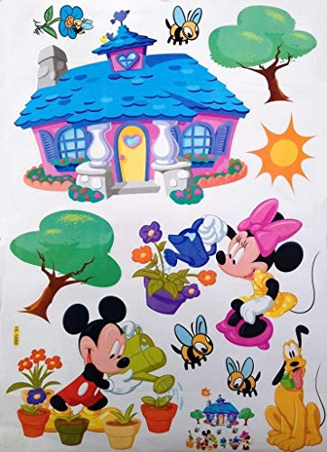 Funky Planet bambini adesivi murali, adesivi murali camera da letto, arredamento camera dei bambini, decorazione della parete sala giochi (mickey blue house)