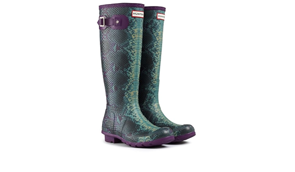 snakeskin hunter boots