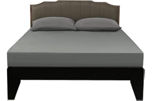 Lirex Prześcieradło z gumką, 150 x 200 cm, 100% bawełna, 300, liczba nici, miękkie, oddychające prześcieradło z gumką, ciemnoszary