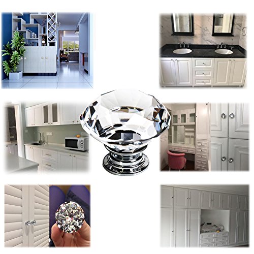 Pomo de Cristal - 25 Piezas 30 mm Tiradores Cajones Puerta Mueble