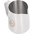 Jaerb Milk Frothing Pitcher, 450ml Frothing Glass Capacity, Narrow Spout, Wide Application, No Drip for Office (Silver)