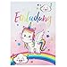 Produktbild BEYMAX 10 süße Vintage Einhorn-Einladungskarten für den Kindergeburtstag mit Unicorn- mit Regenbogen, Wolken und Sternen in Pastell- Geburtstagskarten für Mädchen - ideal für die Einhornparty