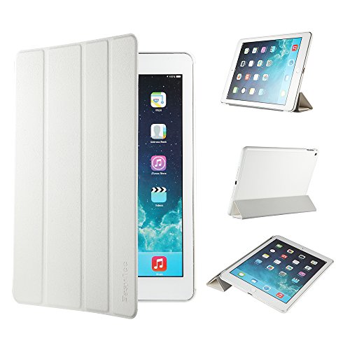 iPad Air 2 Hülle, EasyAcc Ultra Slim Cover Schutzhülle Bumper Lederhülle mit Standfunktion / Auto Sleep Wake Up Funktion für iPad Air 2 2014 Modell Number A1566/ A1567 - Weiß, Ultra Slim