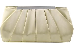 Jywmsc Borsa da sera in raso da donna Elegante pochette da sera plissettata in raso per donna Borsa da sposa in argento