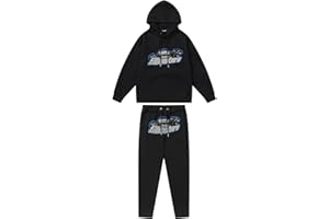 XYYYHTL Tuta Trapstar Uomo Donna, Completo Trapstar Ricamata Shooters Unisex, 2 Pezzi Jogging Sportiva Set Autunno Inverno, Felpa con Cappuccio in Plie e Pantaloni Felpa Trapstar Ricamata