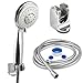 Produktbild Handbrause,Brauseschlauch Foresight4 "Luxus-Hochdruck-Duschkopf Premium 5 Spray Einstellung Handbrause mit 8 - 25 mm Außendurchmesser HandbrauseHalterung & 2 Meter hansgrohebrauseschlauch {Material: ABS Chrom Politur} (4 Set Super-Value-Paket 10 Meter Teflonband enthalten)