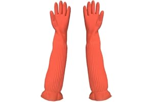 MY99 USHOMI Wiederverwendbare Reinigungshandschuhe, lange Gummihandschuhe, wasserdichte Haushaltshandschuhe, Küchengeschirrspülhandschuhe für Gartenmalerei zu Hause