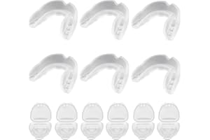 STOUCLA Lot de 6 protège-dents de sport pour la boxe, les arts martiaux, le MMA, le muay thai, le hockey, protège les dents, les gencives et la mâchoire (transparent)