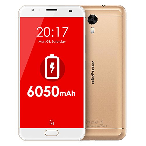 Preisvergleich Produktbild Ulefone Power 2 4G Smartphone 4GB RAM + 64GB ROM 5.5 Zoll Android 7.0 MTK6750T Octa-Core 1,5GHz 13MP + 16MP Kamera 6050mAh Akku Schnelle Aufladung Front-Touch-ID GPS Glonass Bluetooth 4.0 Dual SIM Dual Standby Schwerkraft Sensor E-Kompass -Gold