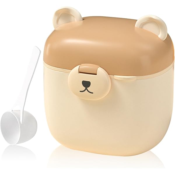 PortaLatte In Polvere Per Bambini - 410ml, Con Misurino, Senza BPA, Portatile, Colore Beige - Foto 3