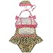 BAO CORE Kids Comfy One-piece Bathing Swimsuit Beachwear With Hat for Baby Girls Toddler Children With Bowknot Leopard Swimwear Age 1-6 Years, 12-18Months