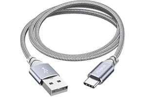 PLOIWUE Cavo USB C 3 M, cavo di ricarica USB tipo C, cavo di ricarica in nylon intrecciato per controller PS5, PS5 DualSense Xbox Series X/S Controller, Sony, Samsung Galaxy S20 S21, Nintendo Switch (grigio)