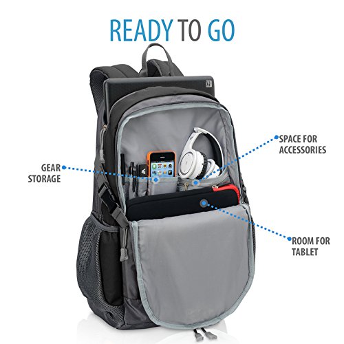 V7 CBEX1A-BLK-1E Odyssey Allround Notebook Rucksack bis 39,6 cm (15,6 Zoll) grau/schwarz - 5