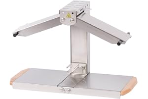 BRON COUCKE Louis Tellier - Raclettegerät Brézière® Signature Inox - Angepasste Größe für 1/4 oder 1/6 Laib - 1 bis 4 Personen - Regulierbare Heizrampen - Faltbar - Sicherheitsschalter - 230V Edelstahl.