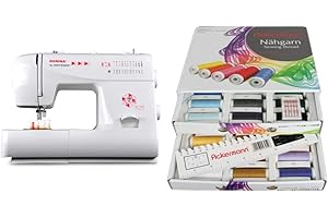Gritzner Dorina 323 Freiarm-Nähmaschine -> mit dem Starterset sofort loslegen und super Ergebnisse nähen (Dorina 323 + Ackermann Nähgarn-Box (Weiß))