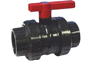 Cepex AQ PVC Kugelhahn 50 mm, Schwarz, 13.1 x 9.0 x 15.4 cm