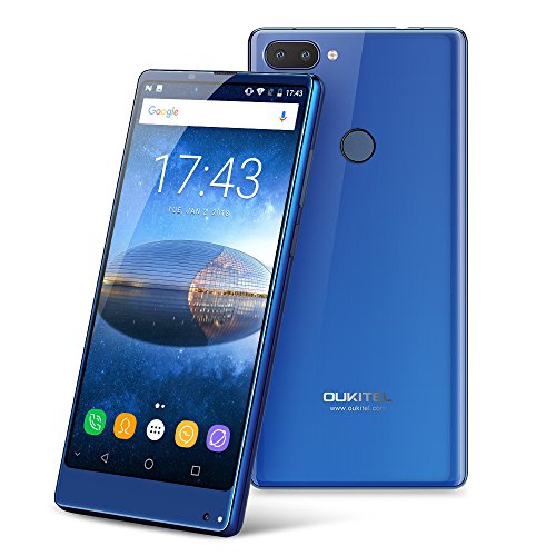 OUKITEL Mix 2 Smartphone 4G Android 7.0 (Helio P25 OctaÂ Core 2.39GHz, 5.99â€ FHD+ LTPS 18:9 Schermo, 6GB RAM 64GB ROM, 21MP+2MP+13MP Camera, Fingerprint ID, Dual SIM, 4080mAh Batteria, OTG, OTA) Blu