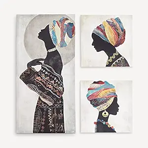 Home Centre Brezza African Lady Picture Frame - Set of 3-35 x 70 cm