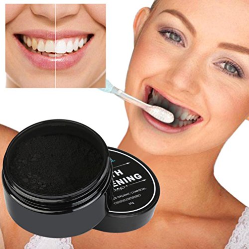 Natürliches Aktivkohle Zahnaufhellung mit Aktivkohle Pulver 30g Holeider ( activated charcoal teeth whitening )