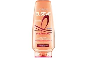 L'OREAL PARIS L'Oréal Paris - Après-Shampooing Démêlant Anti-Fourches - Pour Cheveux Long et Abîmés - Enrichi en Kératine Végétale et Huile de Ricin - Elseve Dream Long - 250 ml